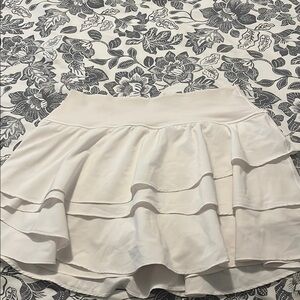 Offline Elegant White Tiered Skirt